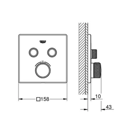 Термостат Grohe Grohtherm Smart Control 29124000 для 2х потребителей (внешняя монт. часть)