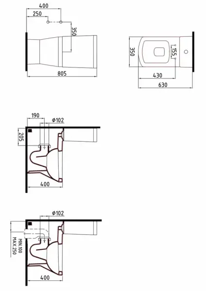 Унитаз Bien NEPTUN напольный с форсункой биде со встроенным смесителем сиденье микролифт NPKD06301VE0W5SZ0