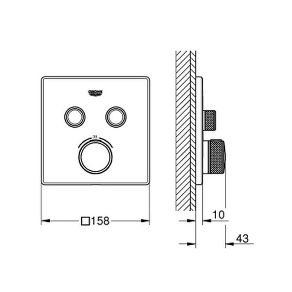 Термостат Grohe Grohtherm Smart Control 29124000 для 2х потребителей (внешняя монт. часть)
