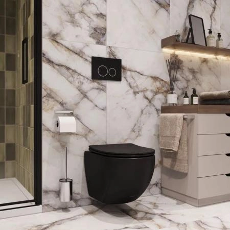 Унитаз Cerutti SPA SELLA Aria MB подвесной безободковый черный матовый CT9160 (490х360х325)