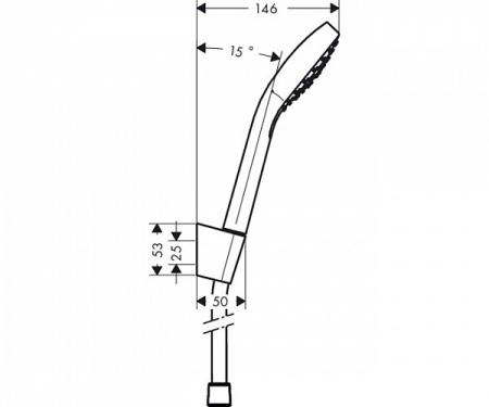 Душевой гарнитур Hansgrohe Croma Select S 1jet/Port 1,60 м 26410400 беылй/хром