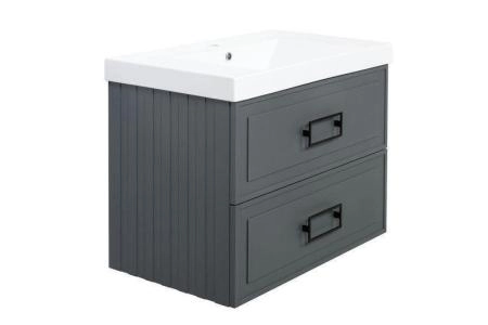 Тумба под раковину LA FENICE Cubo Grigio TWIN серый 80 FNC-01-CUB-G-80-2 серый матовый зелёный матовый