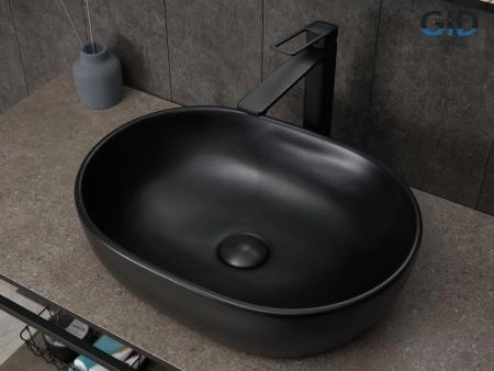 Раковина Gid Bm9026b на столешницу 48 Черный матовый