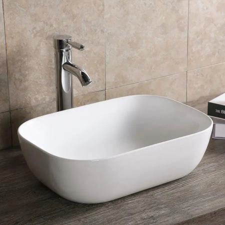 Раковина Cerutti SPA CR0078 накладная, белая, прямоугольная 505х400х140