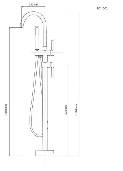 Смеситель напольный NT BAGNO NT1002 POLO для ванны Хром