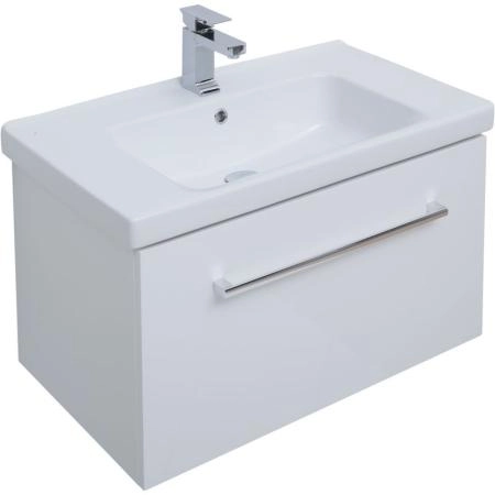 Тумба Dreja BIG INN 80 см под умывальник белый глянец, подвесная
