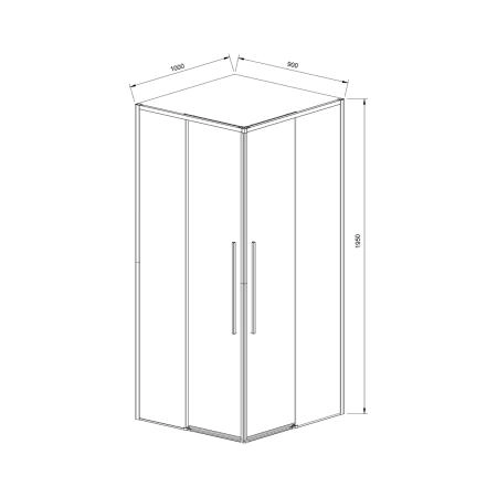 Душевой уголок Vincea Slim-N VSS-4SN9010CGB, 1000*900, черный, стекло тонированное