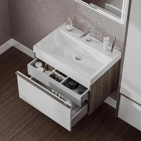 Раковина Kerama Marazzi CUBO КУБО CU.wb.70 подвесная\мебельная 70, белая глянцевая