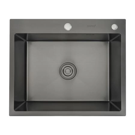 Кухонная мойка GAPPO GS6050-6 с коландером, оружейная сталь