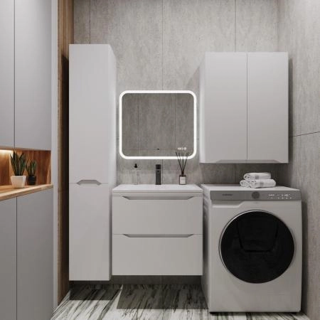 Тумба подвесная Style Line Марелла 60 (2 ящ.) Люкс антискрейтч белый матовый, PLUS