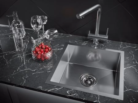 Кухонная мойка Paulmark ALLER PM904444-BS 440х440мм брашированная нерж. сталь
