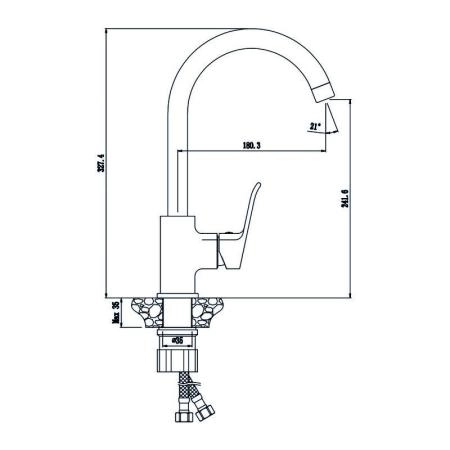 Смеситель OLIVES Plaza 16430PL для кухни,хром