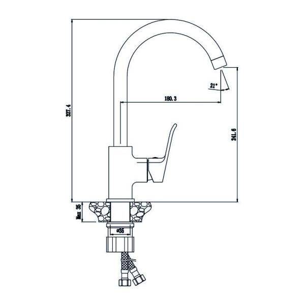 Смеситель OLIVES Plaza 16430PL для кухни,хром