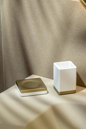 Мыльница Boheme квадратная Qubic Matt Gold 10960-MG