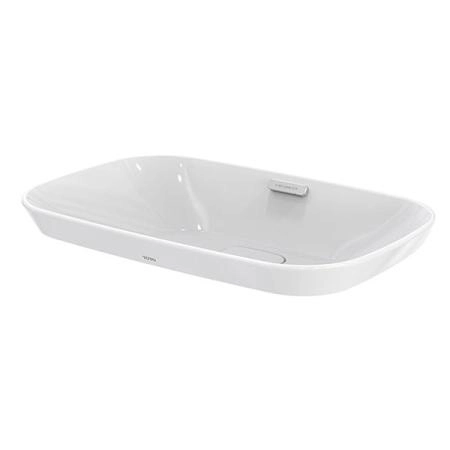 TOTO NEOREST Раковина 596x397x173(50) мм, полувстраив, без отв. под смеситель, с переливом,с декорат керамической накладкой, CeFiONtect цвет:бел