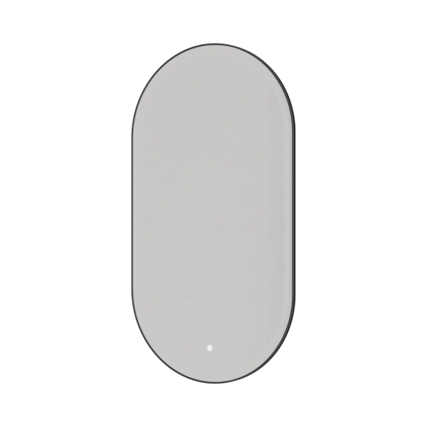 Зеркало Boheme овальное, мет. рама, тыльная подсветка, сенсор, антизапотевание, 60*110, GUN METAL 568-GM