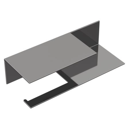 Держатель для туалетной бумаги Boheme c полкой Qubic Shine Gun Metal 10721-2-SGM