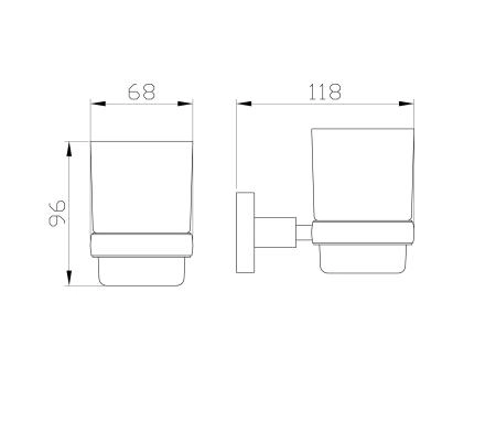 Стакан для зубных щеток с держателем WONZON & WOGHAND EASY, Хром (WW-8121)
