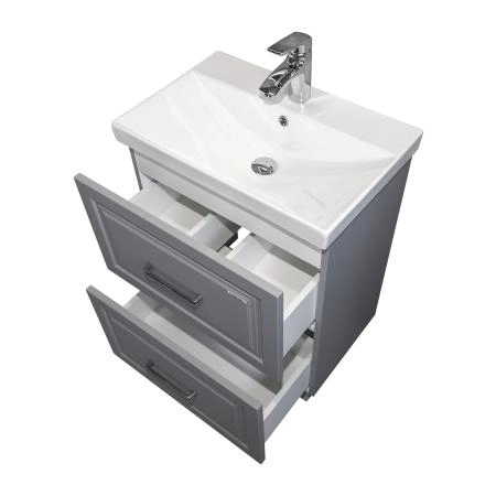 Тумба с раковиной Comforty Бросно-60Н2 00-00021588CFнапольная альпийский иней с раковиной CF19696BX-60