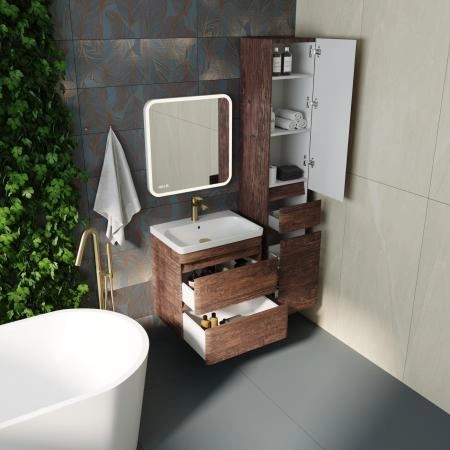 Тумба под раковину Style Line Elfante Атлантика 60 Люкс старое дерево, PLUS, подвесная