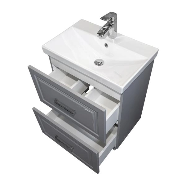 Тумба с раковиной Comforty Бросно-60Н2 00-00021588CFнапольная альпийский иней с раковиной CF19696BX-60