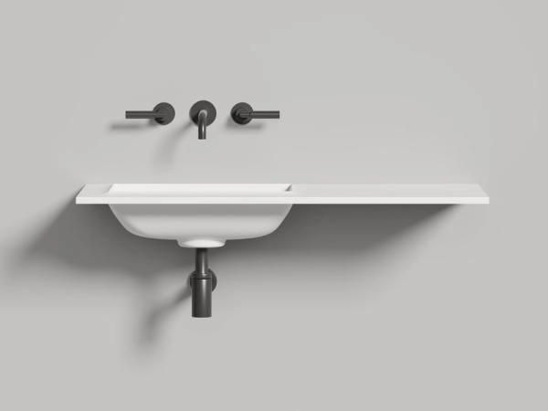 Раковина Salini ONDA EDGE SQUARE S-Stone матовая 200x70 14022061MN столешница без отв.смесителя
