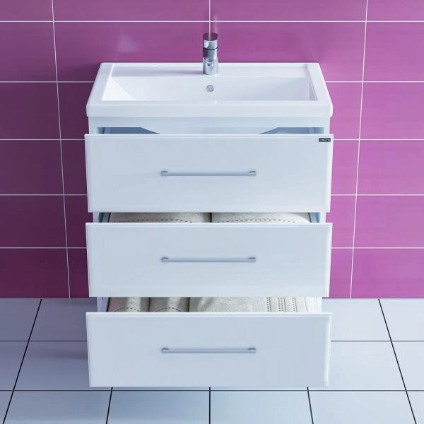 Тумба под раковину СаНта Омега 70 207039, напольная, цвет белый (ум.Фостер70)