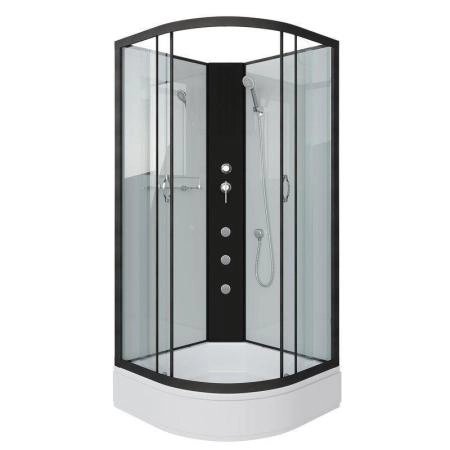 Душевая кабина Niagara NG-6701-14BKG 900х900х2000 средний поддон 26см стекло прозрачное черные профиля