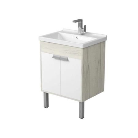 Тумба под раковину Aquaton Флай 1A237301FAX10 60 с ящиком,белый, дуб крафт