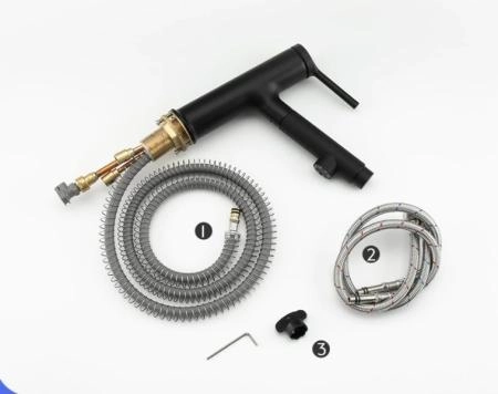 Смеситель для раковины Gappo G1052-76 с выдвижным изливом чёрный