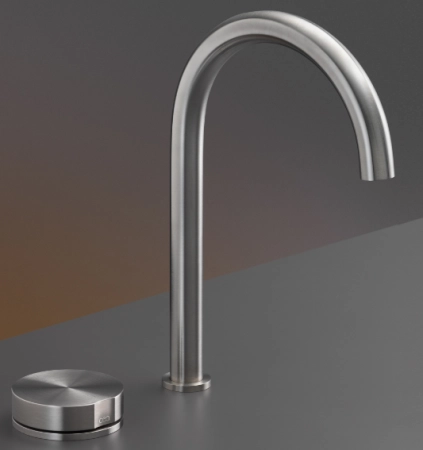 CeaDesign Giotto смеситель для раковины, прогрессивный, поворотный излив H. 245 мм, без донного клапана, цвет сатинированная нержавеющая сталь