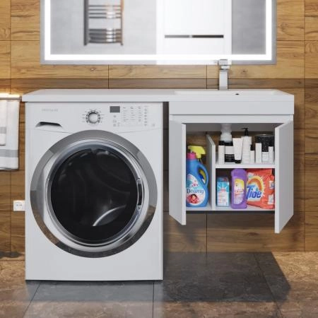 Тумба под стиральную машину Uperwood Magenta, 60 см, подвесная, белая, с дверцами