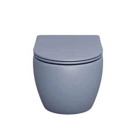 Унитаз Grossman GR-4455BSMS-21 Color (485*365*360) ГОЛУБОЙ МАТОВЫЙ подвесной Безободковый с тонкой крышкой