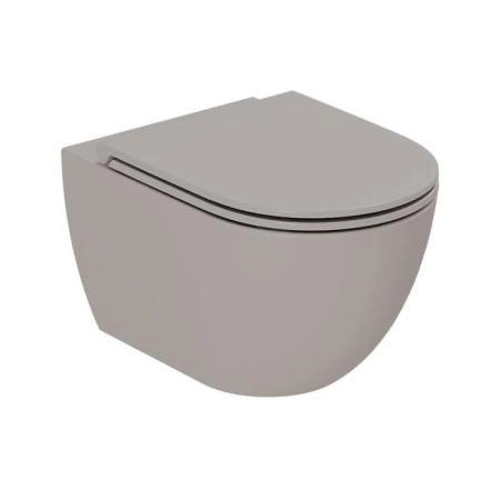 Azzurra Comoda Унитаз подвесной безободковый 51,5x36 см, c креплением, Easy Clean, 3L Water Saving, цвет: Cenere