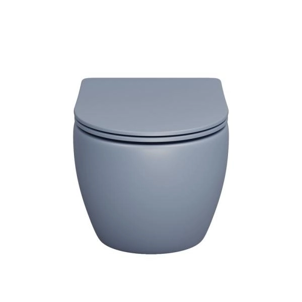 Унитаз Grossman GR-4455BSMS-21 Color (485*365*360) ГОЛУБОЙ МАТОВЫЙ подвесной Безободковый с тонкой крышкой