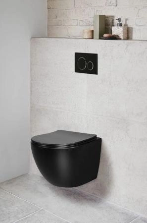 Унитаз Cerutti SPA SELLA Aria MB подвесной безободковый черный матовый CT9160 (490х360х325)