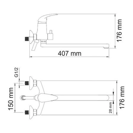 Смеситель для ванны WasserKraft Isen 2602L хром