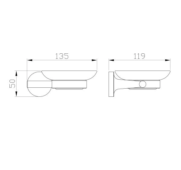 Мыльница с держателем WONZON & WOGHAN SIMPLE, Темный графит (WW-6522-BGM)