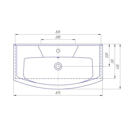 Раковина Kirovit Элеганс 85 см подвесная