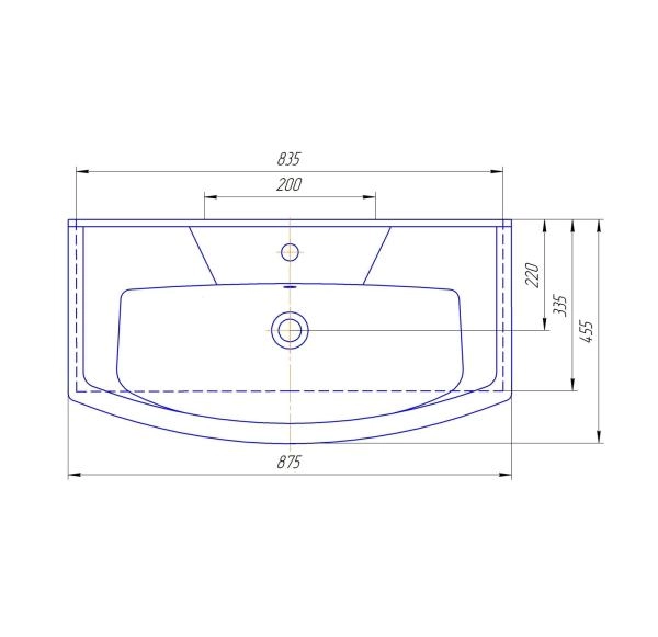Раковина Kirovit Элеганс 85 см подвесная
