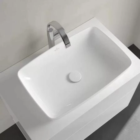 Villeroy&Boch Artis Раковина 58х38.5х12.5см., накладная, без отв., без перелива, TitanCeram, цвет: альпийский белый
