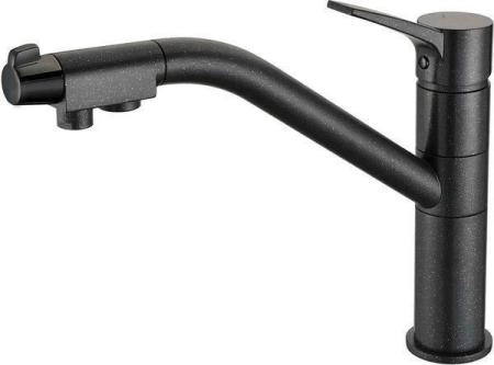 Смеситель для кухни ZORG Sanitary (ZR 401 KF ЧЕРНЫЙ МЕТАЛЛИК) черный
