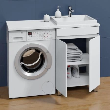 Тумба Санта под умывальник над стиральной машиной Марс 59 двери, напольная.