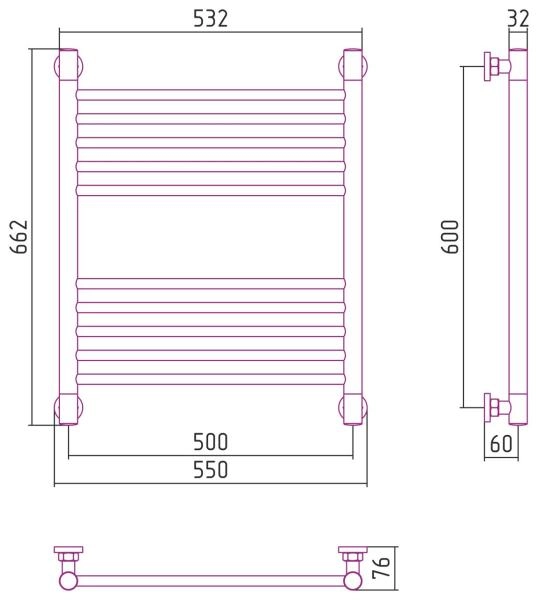 Полотенцесушитель Сунержа Богема 550x662 водяной