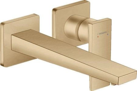 Hansgrohe 32526140 Metropol Смеситель для раковины 225 мм, настенный, шлифованая бронза