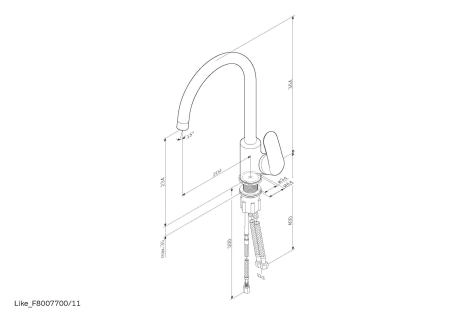Смеситель для кухни AM.PM Like F8007711 Сатин, с для фильтрованной воды
