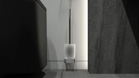 Держатель с туалетным ершом матовое стекло;  ARTWELLE Regen 8329 хром