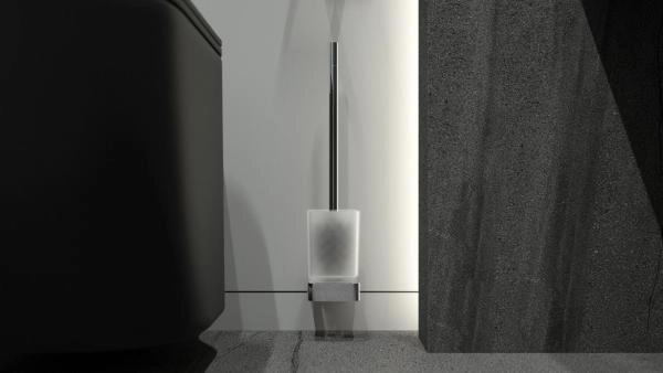 Держатель с туалетным ершом матовое стекло;  ARTWELLE Regen 8329 хром