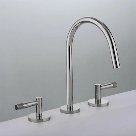 Gattoni MD Смеситель для раковины, 3 отв., ручки PELLA, с донным клапаном, цвет: хром