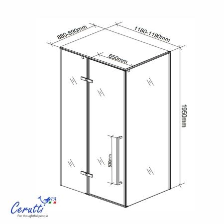 Душевое ограждение СeruttiSPA C1AF L (120x90x195)